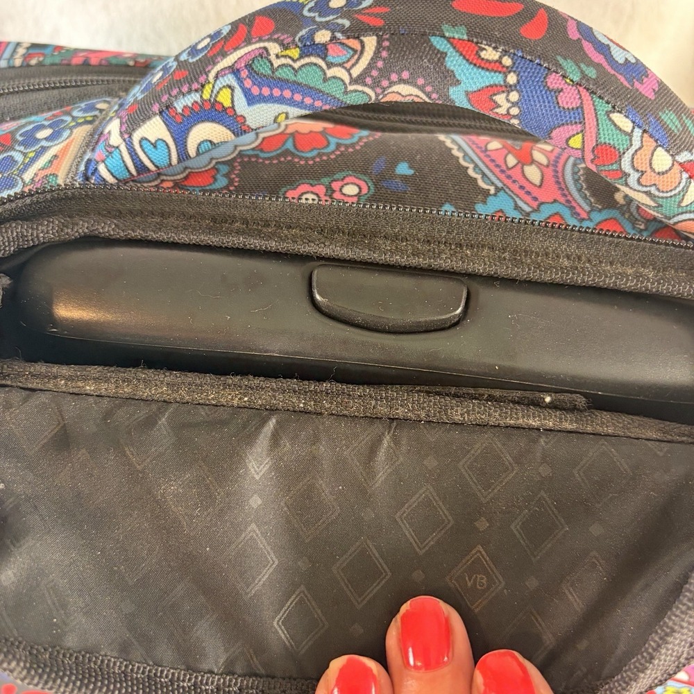 Vera Bradley Softside Underseat Rolling Work Bag Haymarket Paisley Briefcase GUC - Picture 10 of 15